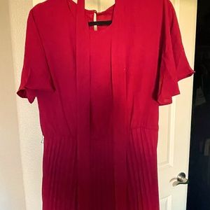 *NEVER WORN* Burgundy Pleated Midi Dress